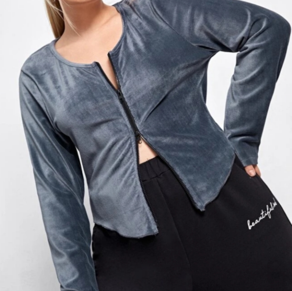 Blue velvet top